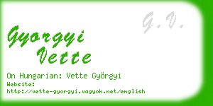 gyorgyi vette business card